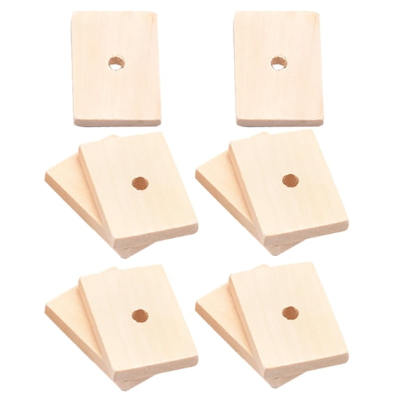 WHAMVOX Parrot Toy Wood Blocks for Kids Beige Color Durable and Safe Wood Helps Prevent Overgrown Beaks 10 Pcs