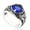 blue, variant on Gems Stone Carving Men Rings Stainless Steel Jewelry Vintage Punk Healing Stone-red-11