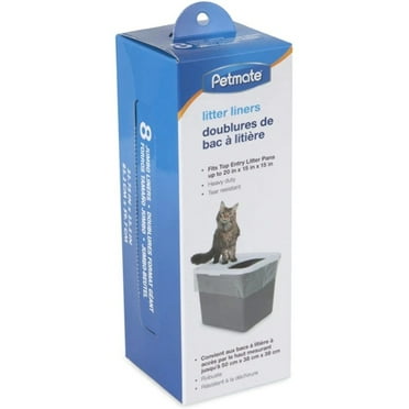 Petmate Cat Litter Box Liners Heavy Duty For Jumbo Top-Entry Cat Litter Pans, 8-Count