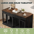 thumbnail image 5 of QUNTTINA 63'' Extra Large Double Dog Crate Furniture, with Divider and 3 Drawers for Pet, 5 of 12