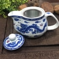 thumbnail image 4 of Porcelain Teapot, 17oz Tea Pot with Removable Stainless Steel Filter Chinses Blue and White Glaze Water Kettle, 4 of 7