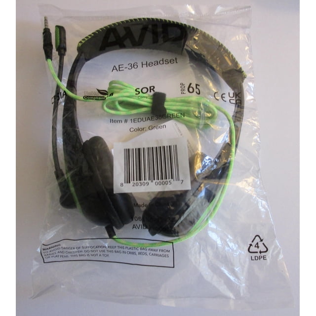 Auriculares Avid AE-36 con Micrófono Antiruido y Conector 3.5mm Verde