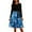 Blue, variant on Christmas Dresses for Women Women's Fashion Round Casual Slim Fit Christmas Print Large Swing Long Sleeve Dress for Holiday Party,Army Green,L