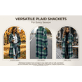 thumbnail image 3 of FRSASU Women's Plaid Hoodie Jacket Shacket Casual Lapel Button Down Long Sleeve Trench Coat Warm Winter Jackets Red, 3 of 9