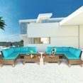 thumbnail image 1 of Gymax 8PCS Rotin Patio Canapé Ensemble de Meubles d'Extérieur W / Coussins Turquoise, 1 of 10