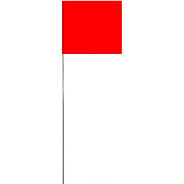GFDYREE Tool Co FRG15100 2.5-Inch by 3.5-Inch Marking Flags with 15-Inch Wire Staffs, Red, 100-Pack