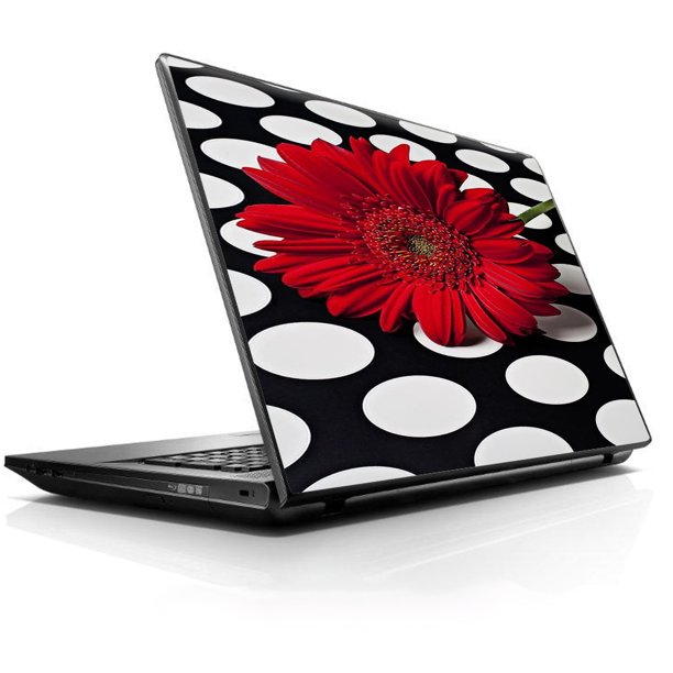 Laptop Notebook Universal Skin Decal Fits 13.3" To 16" / Red Flower On