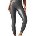 thumbnail image 3 of Leggings de cuero PU Minnieouse para Mujer Pantalones Pitillo de Yoga Cintura Alta Color Sólido, 3 of 6