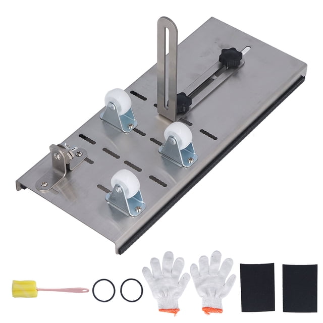 Cortador de vidrio de 3 ruedas con base antideslizante y soporte ajustable, kit para cortar botellas de vino.
