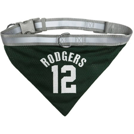 - NFLPA AARON RODGERS MESH BANDANA with REFLECTIVE, ADJUSTABLE COLLAR. 6 NFL PLAYERS available in 3 Sizes. Cool Sporty Bandana for DOGS & CATS.