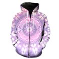 thumbnail image 1 of Sudadera con capucha y cremallera de mandala para hombre, estilo Harajuku, con estampado 3D, de manga larga, informal, estilo hip hop, divertida, con capucha, 1 of 6
