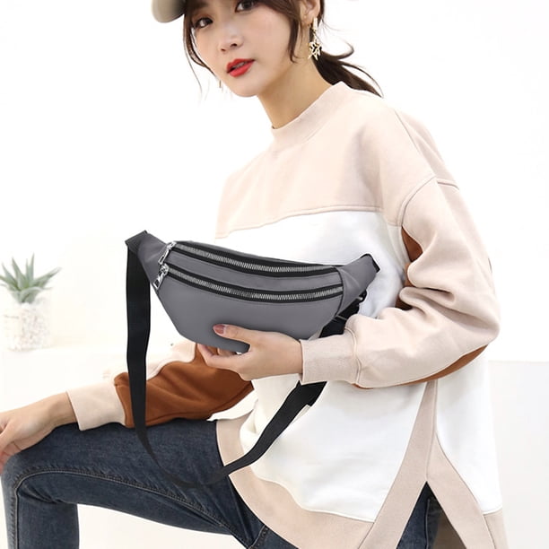 Bolsa Riñonera coreana impermeable para deportes al aire libre, riñonera para teléfono celular (gris) Ehuebsd Para Estrenar