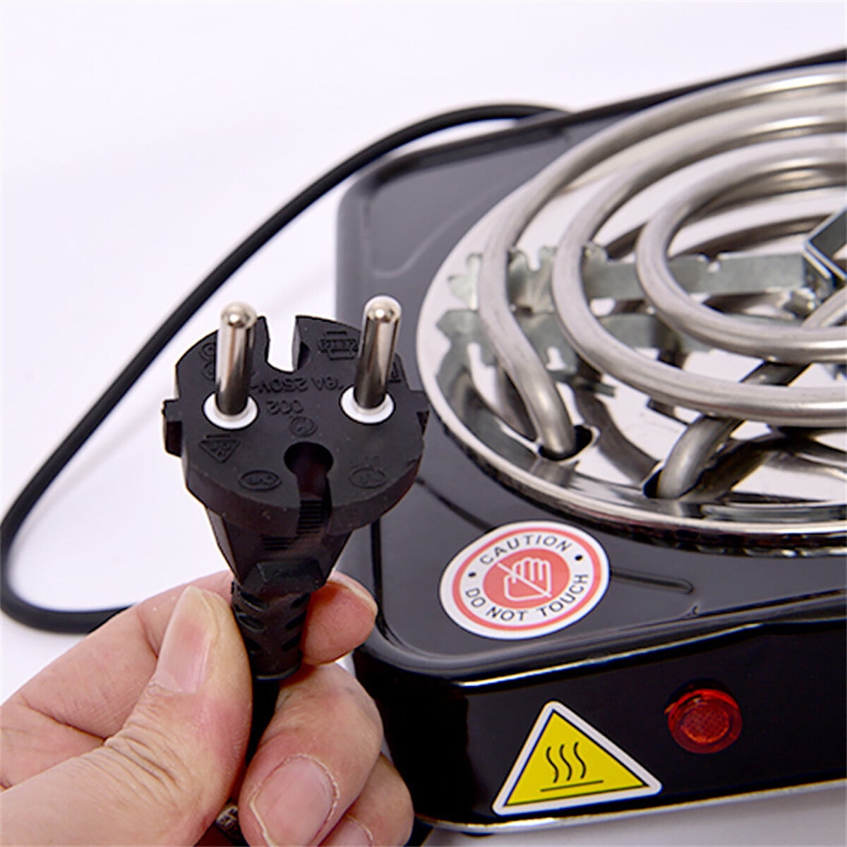 2000W Portable Electric Double Burner, Electric Hot Plate Kitchen Cooktop Cooking Stove Frying Pan and Easy to Clean for Home or Dorm, 5 Adjustable Temperatures, Black