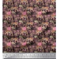 thumbnail image 1 of Soimoi Cotton Cambric Fabric Texture,Leaves & Tiger Animal Fabric Prints by Yard 42 Inch Wide, 1 of 1