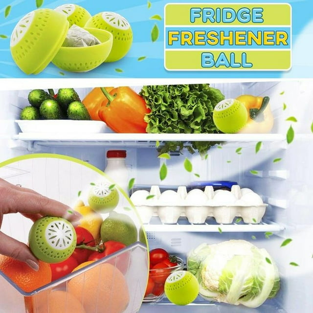Juego de Bolas de Conservación de Alimentos | Desodorante de Carbón Activado para Refrigerador | Paquete de 3 | Prolonga la frescura de los productos | Absorbente de olores | Fácil recarga