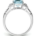 thumbnail image 2 of Sterling Silver Rhodium Plated Diamond And Aquamarine Ring (Size 9) Made In India qr4502aq-9, 2 of 5