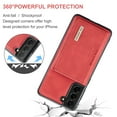 thumbnail image 4 of SaniMore Case for Samsung Galaxy S24 6.1" 2024, Retro PU Leather Case Soft TPU Inner Detachable Magnetic Folding Card Pocket Flip Kickstand Anti-drop Shockproof Protectiive Case For Galaxy S24, Red, 4 of 11