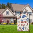 thumbnail image 4 of VOCHIC Happy Labor Day Garden Flag 12x18 Inch Double Sided for Outside, Small Burlap Tools Labor Day Flag USA Labor Day Yard Outdoor Decorations, 4 of 7
