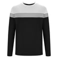 thumbnail image 4 of ZCFZJW Mens Striped Color Patchwork Crewneck Sweatshirts Casual Long Sleeve Regular Fit Graphic T-Shirts Trendy Cozy Athletic Pullover Tops M, 4 of 7