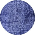 thumbnail image 1 of Ahgly Company Machine Washable Indoor Round Oriental Blue Industrial Area Rugs, 6' Round, 1 of 4