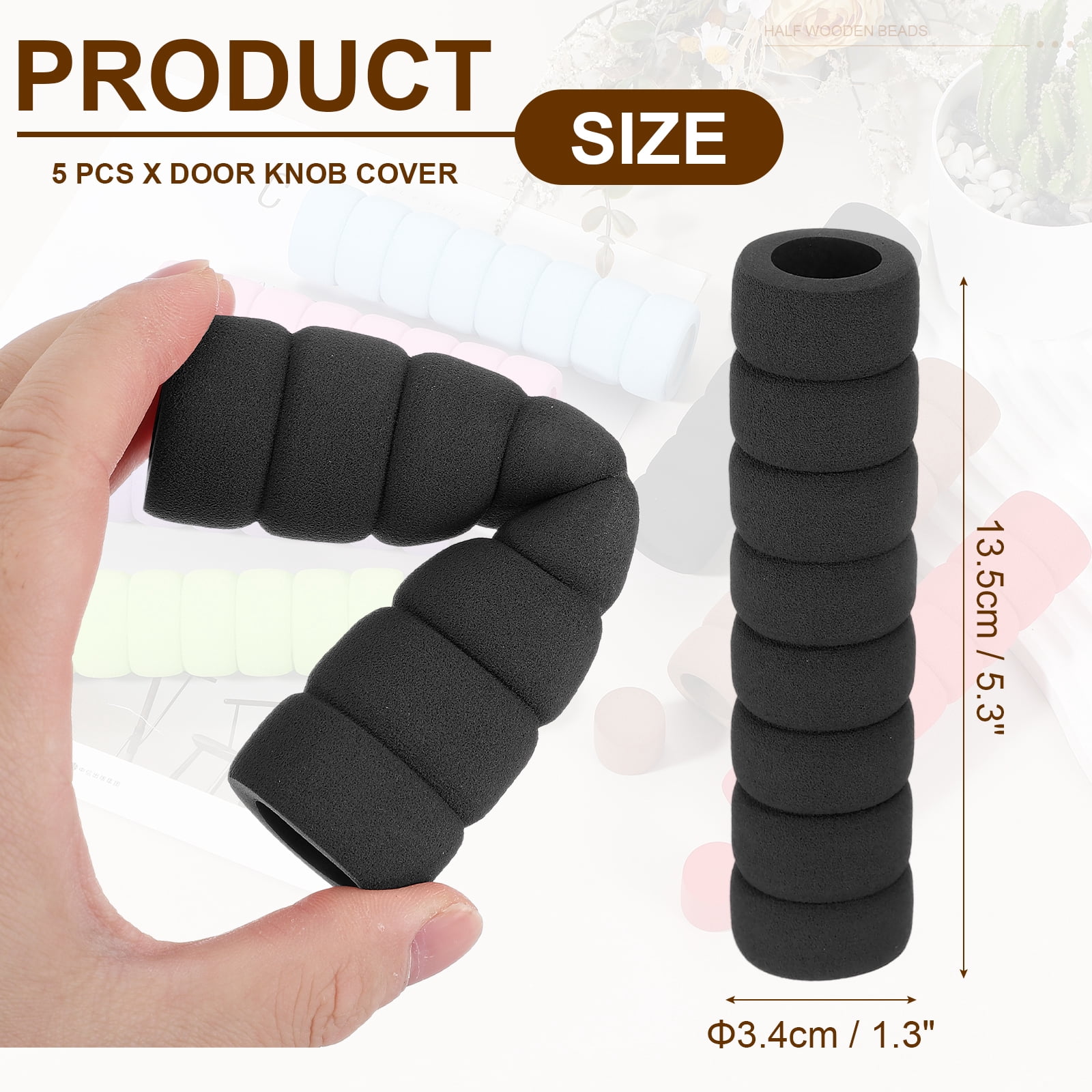 Unique Bargains Safety Anti-Collision Door Handle Protector Covers Black