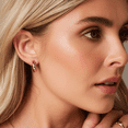thumbnail image 5 of Amy and Annette 14K Gold Graduated Hoop Huggie Earring in 14K Yellow Gold Plated, 5 of 9