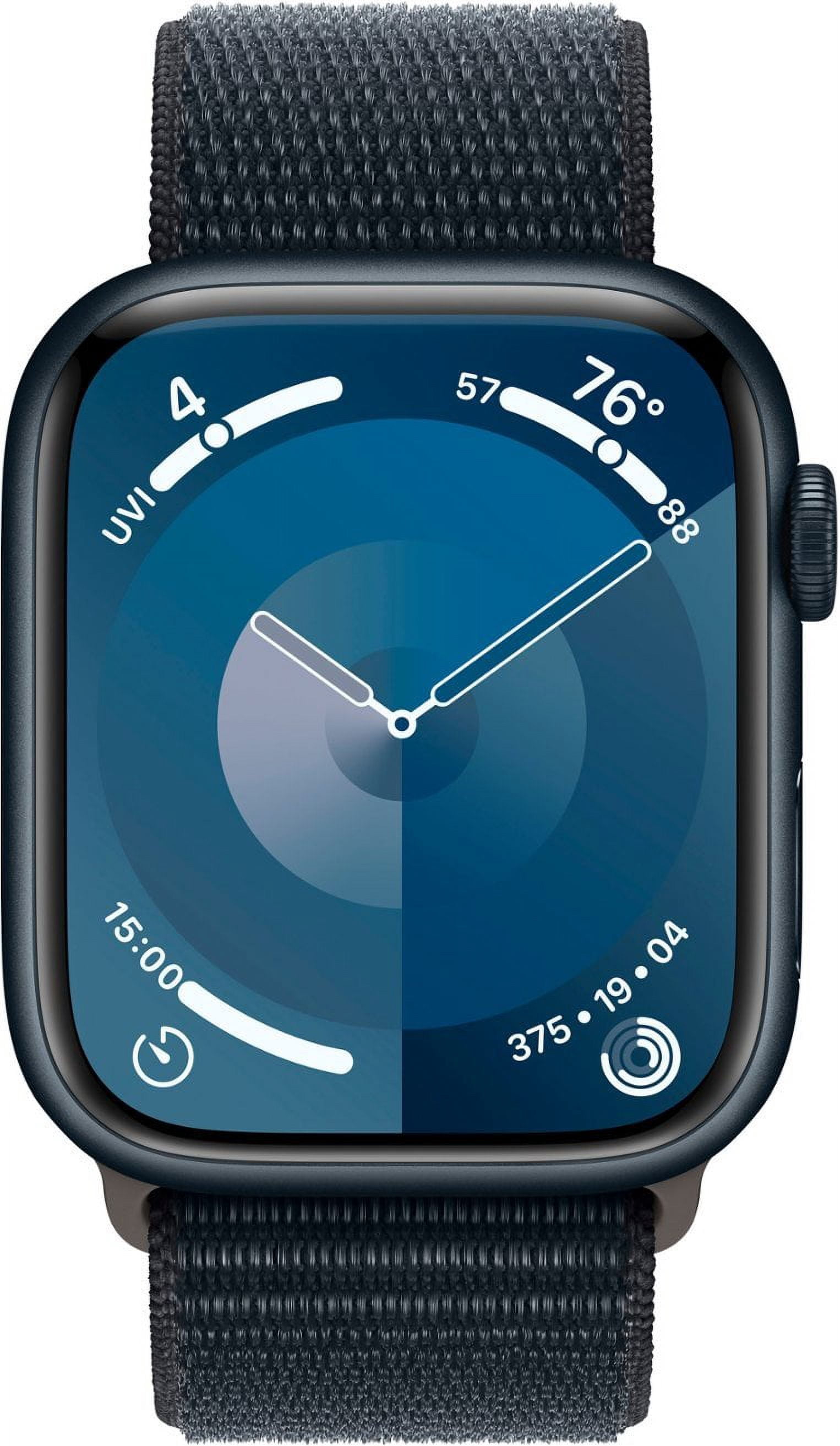 Restored Apple Watch Series 9 GPS 45mm Midnight Aluminum Case with Midnight Sport Loop (Refurbished)