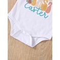 thumbnail image 6 of Jxzom Infant Baby Girls Easter Outfit 3 6 12 18 24 Months Short Sleeve Rabbit Print Romper Elastic Waist Shorts with Hairband 3Pcs Clothes Set, 6 of 7