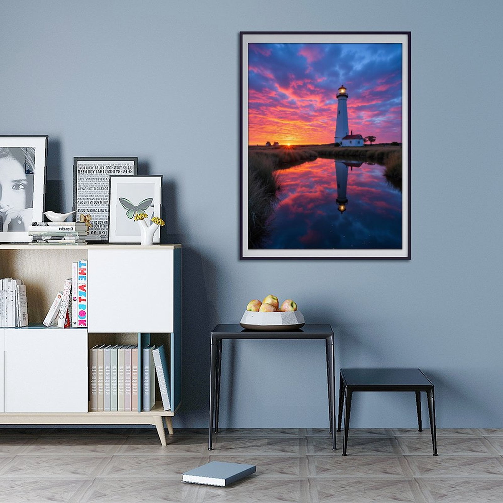 Diamond Art Kits for Adults - 5d Lighthouse Sunset Reflection Sky Diamond Painting for Adults, Diamond Art for Adults Beginners, Diamond Painting Kits for Adults for Home Wall Decor