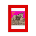 thumbnail image 1 of Grand Chat Lion Africain Art Déco Mode Cadre Photo Rouge, 1 of 4