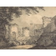 thumbnail image 2 of Thomas Hearne 18x15 Black Ornate Wood Framed Double Matted Museum Art Print Titled - Castle Acre Priory (1771), 2 of 5