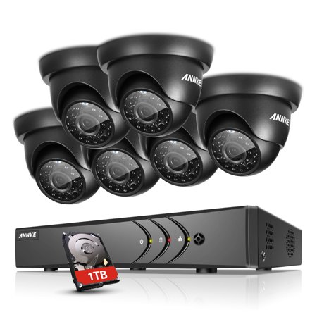 ANNKE 8CH 1080P CCTV DVR 6pcs Wired Outdoor Indoor Security Camera System with 1TB Hard Drive