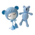 thumbnail image 1 of Accesorios de fotografía para recién nacidos, juguetes de oso de punto para niños y niñas de ganchillo con sombrero de oso, adecuado para bebés de 0 a 2 meses (azul cielo) Feliz Sencillez, 1 of 1