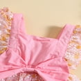 thumbnail image 4 of Barboteuse pour Bébés Filles, Justaucorps à Manches à Volants, Imprimé Floral, Robe en Tulle avec Nœud, Combinaison, 4 of 7