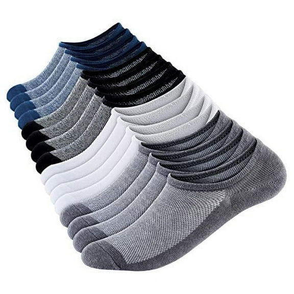 No Show Socks Men Short Sock Low Cut Socks For Men Ankle Socks 8 pairs Black Cotton Casual Socks Flat Boat Line, Size 6-10