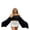 Black, variant on Argulvti Women's Summer Cold Shoulder Cape Solid Color Cropped Tops Lightweight Flowy T-Shirt