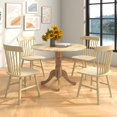 thumbnail image 6 of 40” Round Dining Table for 4 People, Wooden Kitchen Table with Curved Trestle Legs, Large Dinner Table for Kitchen, Dining Room, Living Room, Restaurant, Natural, 6 of 7