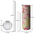 thumbnail image 5 of 20oz Pioneer Flower Skinny Tumblers Stainless Steel Tumbler with Lid and Straw,Vacuum Insulated Double Wall Travel Tumbler Cups with Cleaning Brush for Coffee,Tea, 5 of 6