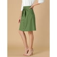 thumbnail image 5 of INSPIRE CHIC Women's Bow Tie Cotton Button Front Flare A-Line Skirt, 5 of 6
