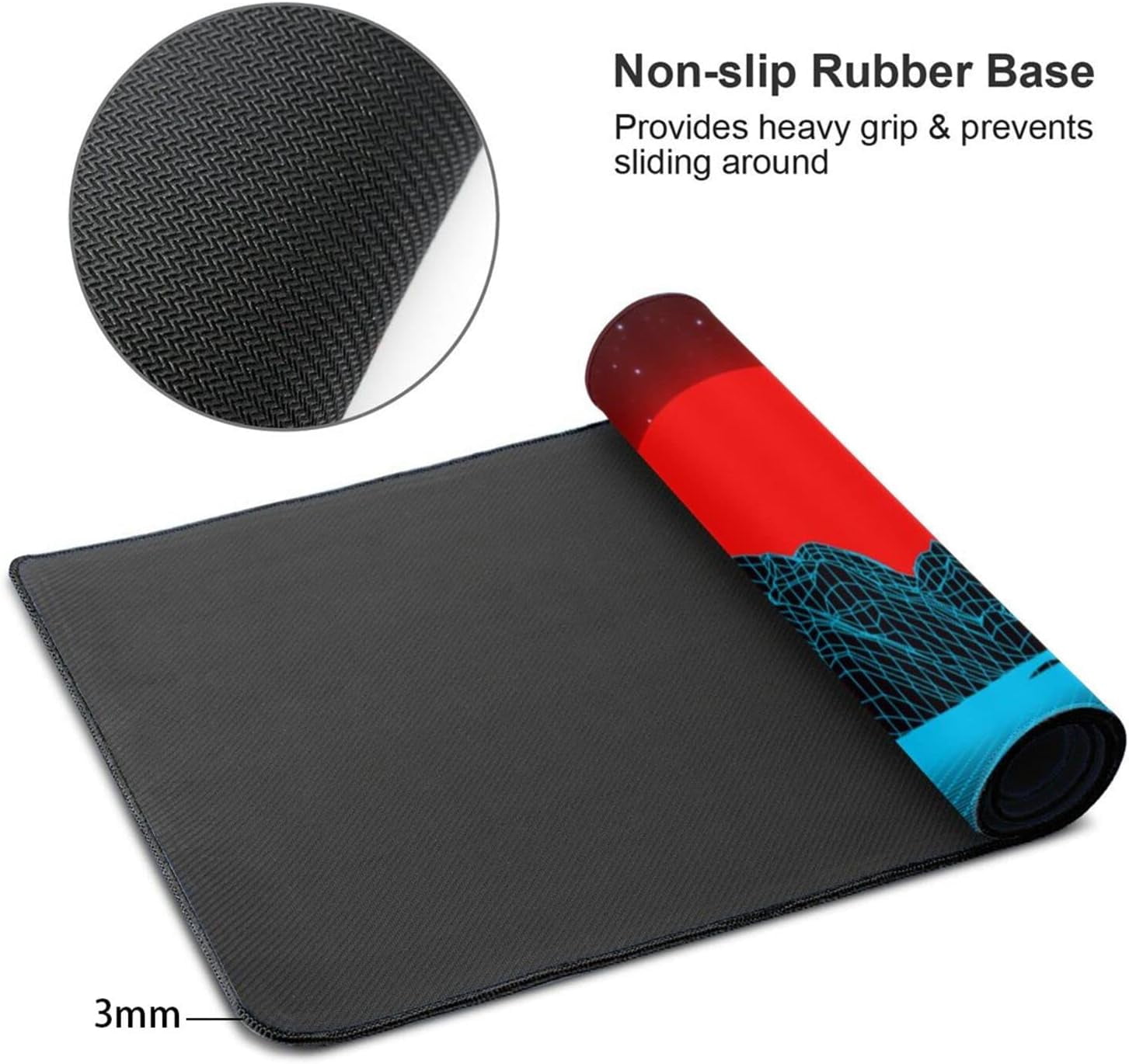Cool Galaxy Large Gaming Mouse Pad XL,with Stitched Edges Long Extended Waterproof Desk Mat Non Slip Topographic Mousepad 31.5 X 11.8 Inch