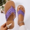 thumbnail image 7 of NOKIO Women's Breathable&nbsp;Shoes Women's Beach Thong Slippers Hollow Casual Clip Toe Slippers Flat Shoes Vintage Sandals, 7 of 7