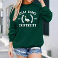 thumbnail image 2 of Tiweut Funny Goose Graphic Sweatshirt For Women Cute Printed Crewneck Sweater Pullover With Sayings Long Sleeve T Shirts,A-Dark Green,Dark Green, 2 of 4