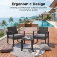 thumbnail image 4 of Patio Furniture Set, 3 PCS Outdoor Rocking Chairs Set with Glass Table for Garden, Backyard, Poolside, Balcony, Patio and Porch, Gray Cushion, 4 of 9