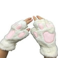 thumbnail image 3 of Autumn Winter Warm Gloves Cat'S Claw Gloves Plush Half-Finger Bear'S Paw Fingerless Gloves Cute Womens Thick Halter Gloves Cartoon Warm Gloves, 3 of 5