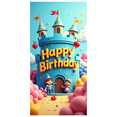 thumbnail image 3 of Medieval Knight and Princess Themed Happy Birthday Banner Party Backdrop Decorations Photography Props for Kids Birthday Party Birthday Celebration Decor Background, 3 of 4