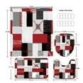 thumbnail image 3 of 4-Piece Modern Bathroom Set - Premium Shower Curtain, Anti-Slip Bath Mat, Toilet Cover & U-Shaped Rug in Multiple Colors, 3 of 4
