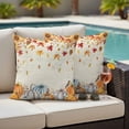 thumbnail image 4 of Orange Pumpkins Fall Outdoor Waterproof Pillow Covers, Thanksgiving Maple Leaf Rustic Decorative Square Throw Pillowcase Sofa Cushion Sham for Patio/Couch/Chair, 16"x16" 2 Pack, 4 of 8