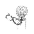 thumbnail image 4 of 35" 5-Arm Candle Holder Candle Stand with Flower Vase for Centerpieces Silver Crystal, Iron Art, 4 of 25