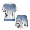 thumbnail image 5 of Lsque Snowman And Christmas Tree Women's Short-Sleeved Pajama Set - 2 Piece Soft and Lightweight Sleepwear Set-Small, 5 of 9