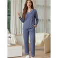 thumbnail image 5 of MINTREUS Women's Pajamas Long Sleeves Tops and Long Pants Set Oversized 2 Pajamas Sets, 5 of 9